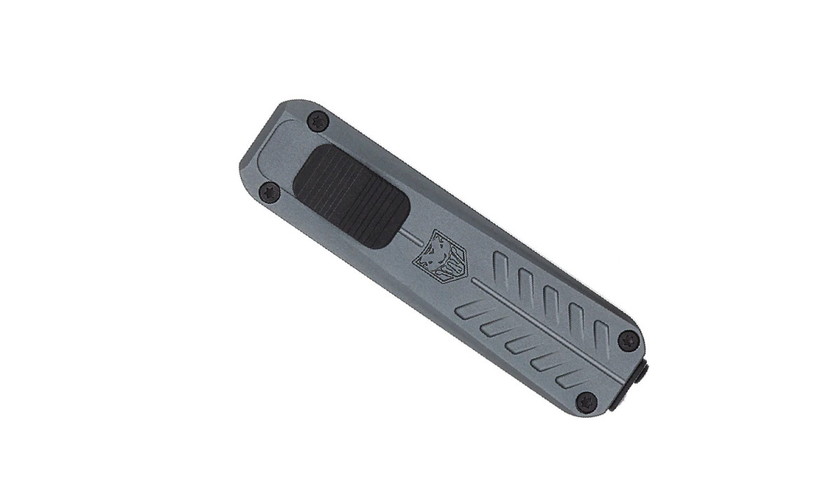 Cobratec (CALI928SBGRYDNS) "California OTF" Dual Action OTF, 1.75" D2 Stonewash Drop Point Blade, Gray Anodized 6061-T6 Aluminum Handle - Image 3