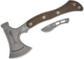 TOPS (HAMH-04) "Hammer Hawk" Tomahawk, 4.50" 1075 Tungsten Grey Cerakote Axe Blade, Green Micarta Handle, Brown Leather Sheath with "Backup" Blade