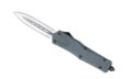 Cobratec (LGYFS-3DAGNS) "Large FS-3" Dual Action OTF, 3.50" D2 Satin Dagger Blade, Gray Aluminum Handle with Glass Breaker
