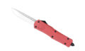 Cobratec (LRDFS-3DNS) "Large FS-3" Dual Action OTF, 3.50" D2 Satin Drop Point Blade, Red Aluminum Handle with Glass Breaker