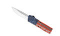 Cobratec (AFCCTLWDNS) "Lightweight" Dual Action OTF, 3.25" D2 Satin Drop Point Blade, Cerakote American Flag Aluminum Handle