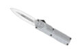 Cobratec (GYCTLWDAGNS)  "Lightweight" Dual Action OTF, 3.25" D2 Satin Dagger Blade, Gray Aluminum Handle