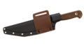 Station 9 "#2 The Partisan" Fixed Blade, 7.83" Dark Stonewashed Trailing Point Blade, Brown Micarta Handle, Black Kydex Sheath with Leather Belt Loop