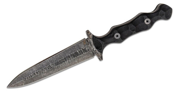 Stroup Knives "Dagger Black" Fixed Blade, 5" 1095 Dagger Blade, Black G-10 Handle, Kydex Sheath