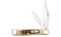 Case (00045) "Peanut" Non-Locking Folder, 2.1"/1.53" Stainless Steel Mirror Polish Clip Point/Pen Blades, Amber Bone Handle, Slip Joint