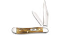 Case (00048) "Peanut" Non-Locking Folder, 2.1"/1.53" Stainless Steel Mirror Polish Clip Point/Pen Blades, Stag Handle, Slip Joint