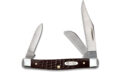 Case (00081) "Small Stockman" Non-Locking Folder, 2"/1.5"/1.49" Stainless Steel Satin Clip Point/Sheepsfoot/Pen Blades, Brown Synthetic Handle, Slip Joint