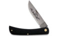 Case (00092) "Sodbuster" Non-Locking Folder, 3.7" Stainless Steel Mirror Polished Drop Point Blade, Smooth Black Synthetic Handle, Slip Joint
