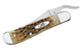 Case (00260( "Russlock" Manual Folder, 2.7" Stainless Steel Mirror Polish Clip Point Blade, Amber Bone Handle, Liner Lock