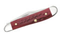 Case (00781) "Peanut" Non-Locking Folder, 2.1"/1.53" Stainless Steel Mirror Polish Clip Point/Pen Blades, Red Bone Handle, Slip Joint