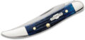 Case (2804) "Small Toothpick" Non-Locking Folder, 2.25" Stainless Steel Mirror Polished Clip Point Blade, Jigged Blue Bone Handle, Slip Joint