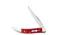 Case (11323) "Small Toothpick" Non-Locking Folder, 2.25" Stainless Steel Mirror Polished Clip Point Blade, Smooth Red Bone Handle, Slip Joint