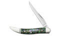 Case (12002) "Small Toothpick" Non-Locking Folder, 2.25" Stainless Steel Mirror Polished Clip Point Blade, Smooth Abalone Handle, Slip Joint