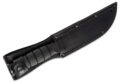 KA-BAR (1256) "Short Ka-Bar" Fixed Blade, 5.25" 1095CV Black Powder Coated Clip Point Blade, Black Kraton G (Rubber) Handle, Black Leather Sheath