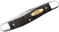 Case (14001) "Stockman" Non-Locking Folder, 2.5"/1.88"/1.71" Stainless Steel Mirror Polish Clip Point/Sheepsfoot/Spey Blades, Black Curly Oak Wood Handle, Slip Joint