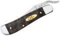 Case (14002) "Russlock" Manual Folder, 2.7" Stainless Steel Mirror Polish Clip Point Blade, Black Curly Oak Wood Handle, Liner Lock
