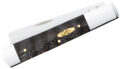 Case (14006) "Razor" Non-Locking Folder, 2.5"/2.125" Stainless Steel Mirror Polish Razor/Pen Blades, Black Curly Oak Wood Handle, Slip Joint