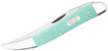 Case (18105) "Medium Toothpick" Non-Locking Folder, 3.4 Stainless Steel Mirror Polished Clip Point Blade, Smooth Sea Foam Green G-10 Handle, Slip Joint