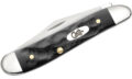 Case (18225) "Peanut" Non-Locking Folder, 2.1"/1.53" Stainless Steel Mirror Polish Clip Point/Pen Blades, Black Synthetic Handle, Slip Joint
