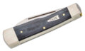 Case (27735) "Gunstock" Non-Locking Folder, 2.61"/1.98" Stainless Steel Mirror Polish Spear Point/ Pen Blades, Black Micarta Handle, Slip Joint