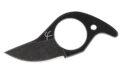 Fred Perrin (FP1907) "Mini Slasher" Fixed Blade, 1.25" 440C Dark Stonewashed Hawkbill Blade, Skeleton Handle, Black Kydex Sheath