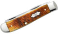 Case (52830) "Mini Trapper" Non-Locking Folder, 2.7"/2.75" Stainless Steel Mirror Polish Clip Point/Spey Blades, Antique Bone Handle, Slip Joint