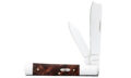 Case (64058) "Razor" Non-Locking Folder, 2.5"/2.125" Stainless Steel Mirror Polish Razor/Pen Blades, Brown Maple Wood Burl Handle, Slip Joint