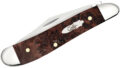 Case (64059) "Peanut" Non-Locking Folder, 2.1"/1.53' Stainless Steel Mirror Polish Clip Point/Pen Blades, Brown Maple Wood Burl Handle, Slip Joint