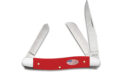 Case (73931) "Stockman" Non-Locking Folder, 2.57"/1.88"/1.71" High Carbon Stain Clip Point/Sheepsfoot/Spey Blades, Red Synthetic Handle, Slip Joint