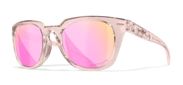 Wiley X (AC6ULT10) "Ultra" Captivate Polarized Rose Gold Mirror Impact Resistant Lenses, Crystal Blush (Clear) Frames