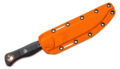Benchmade (15500OR-2) "Meatcrafter" Fixed Blade, 6.08" CPM-S45VN Orange Cerakote Trailing Point Blade, Carbon Fiber Handle, Orange Boltaron Sheath