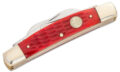 Boker (110745) "Congress" Non-Locking Folder, 2.20" 2.24" Stainless Steel Mirror Polished Spear Point/Sheepsfoot/Wharncliffe Blades, Red Jigged Bone Handle, Slip Joint