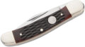 Boker (110861) "Copperhead" Non-Locking Folder, D2 Mirror Polish Clip Point/Spey Blades, Brown Jigged Handle, Slip Joint