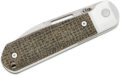 CASE (42230) "Highbanks" Non-Locking Folder, 2.75" CPM-20CV Stonewash Modified Wharncliffe Blade, Smooth Black Burlap Micarta Handle, Slip Joint