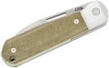 CASE (42231) "Highbanks" Non-Locking Folder, 2.75" Stonewash Satin CPM-20CV Modified Wharncliffe Blade, Smooth OD Green Canvas Micarta Handle, Slip Joint