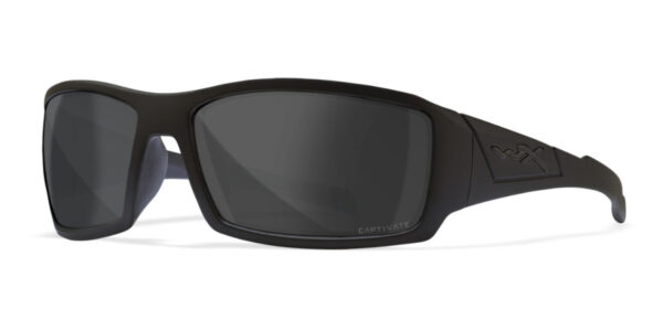 Wiley X (SSTWI18) "Twisted" Captivate Polarized Grey Impact Resistant Lenses, Matte Black Frames