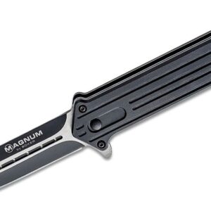 Boker Magnum (01LL322) "Intricate Compact" Assisted Folder, 3.35" 440A Two Tone Spear Point Blade, Black Aluminum Handle, Liner Lock