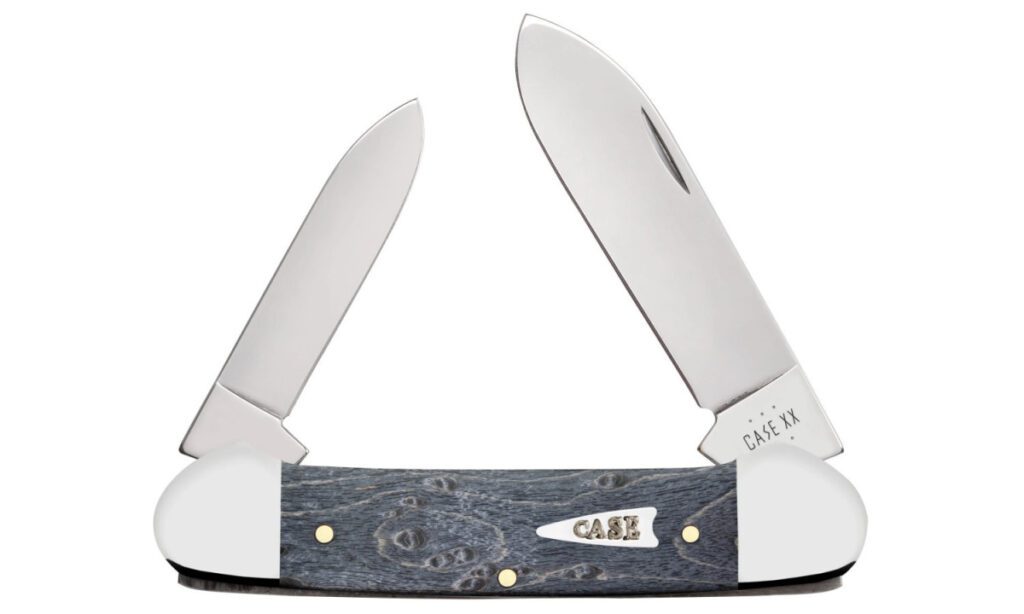 case-11014-canoe-non-locking-folder-2-6-1-97-stainless-steel-mirror-polish-spear-point-pen-blades-gray-birdseye-maple-wood-handle-slip-joint