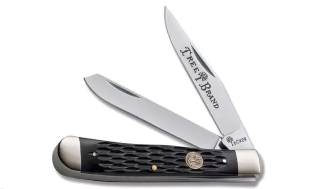 boker-110733-trapper-non-locking-folder-3-125-stainless-steel-mirror-polish-clip-point-spey-blades-black-jigged-bone-handle-slip-joint