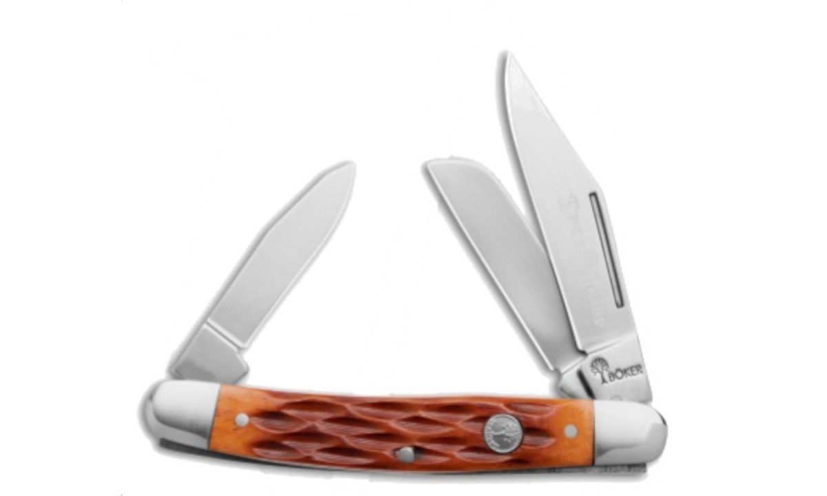 boker-110852-medium-stockman-non-locking-folder-2-25-d2-mirror-polish-clip-point-pen-straight-back-blades-brown-jigged-bone-handle-slip-joint