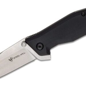 Steel Will (1150) "Apostate" Manual Folder, 3.58" S35VN Satin Drop Point Blade, Black G-10/Titanium Handle, Frame Lock