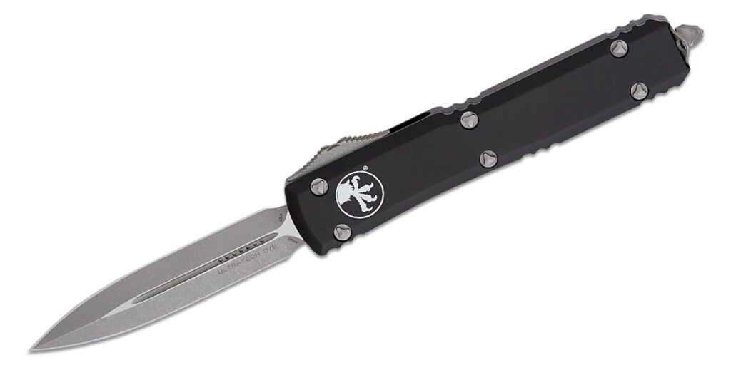 microtech-122-10ap-ultratech-dual-action-otf-3-35-m390-apocalyptic-dagger-blade-black-anodized-6061-t6-aluminum-handle-with-glass-breaker