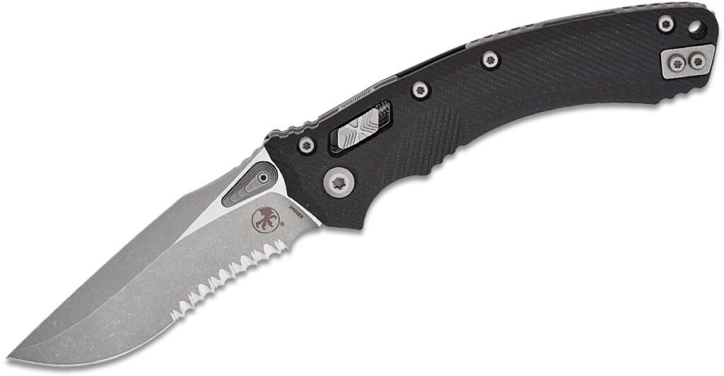 microtech-137rl-11apflgtbk-amphibian-manual-folder-3-875-m390mk-apocalyptic-partially-serrated-clip-point-blade-fluted-black-g-10-handle-ram-lock