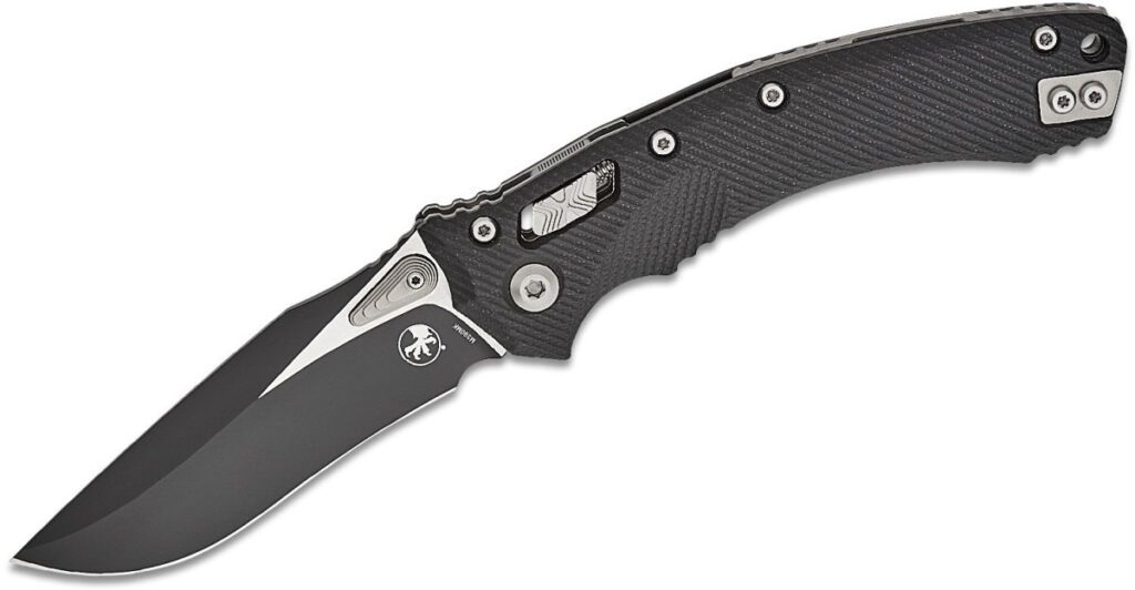 microtech-137rl-1flgtbk-amphibian-manual-folder-3-875-m390mk-two-tone-dlc-clip-point-blade-fluted-black-g-10-handle-ram-lock