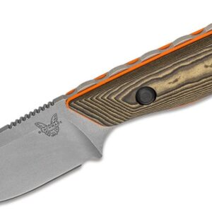 Benchmade (15017-1) "Hidden Canyon Hunter" Fixed Blade, 2.79" CPM-S30V Satin Drop Point Blade, Richilite/Orange G-10 Handle, Orange/Black Boltaron Sheath