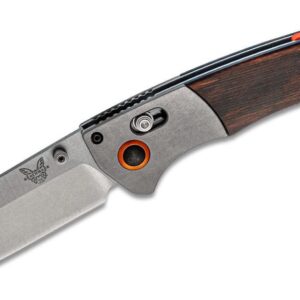 Benchmade (15080-2) "Crooked River" Manual Folder, 4.00" CPM-S30V Satin Clip Point Blade, Stabilized Wood Handle, AXIS Lock
