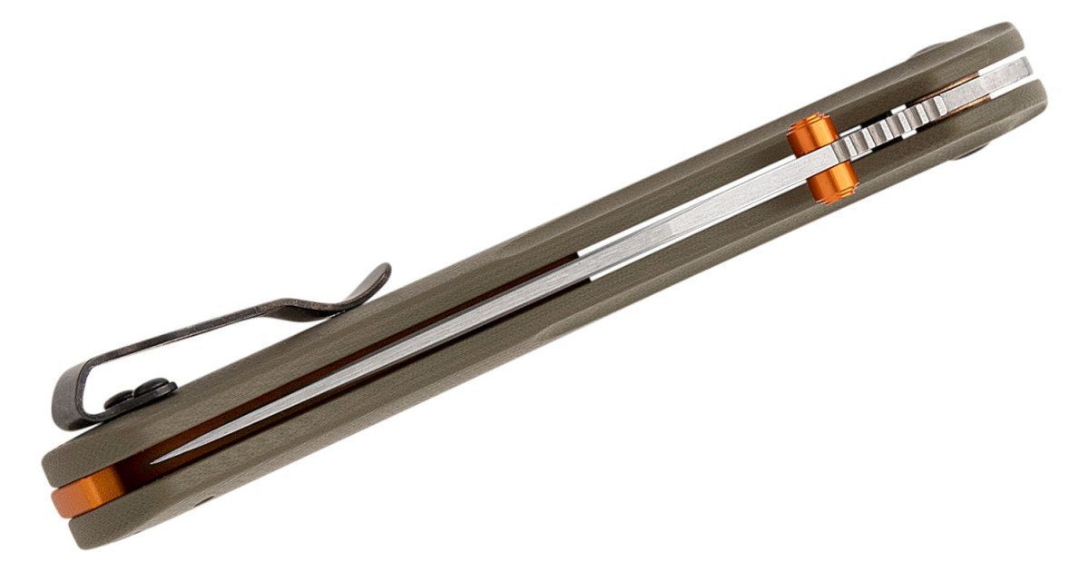 Benchmade (15536) "Taggedout" Manual Folder, 3.50" CPM-S45VN Satin Clip Point Blade, OD Green G-10 Handle, AXIS Lock - Image 3