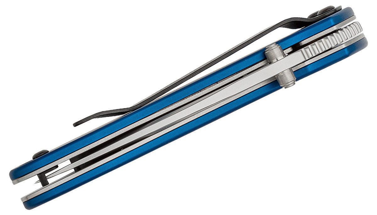 Kershaw (1620NB) "Scallion" Assisted Folder, 2.40" 420HC Bead Blasted Drop Point Blade, Blue Anodized Aluminum Handle, Liner Lock - Image 3