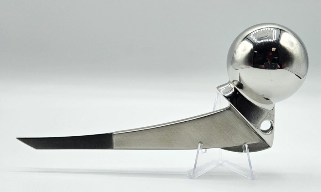 mickey-yurco-hip-joint-knife-fixed-blade-2-50-surgical-grade-stainless-steel-wharncliffe-blade-one-piece-construction-black-leather-sheath