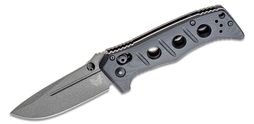 benchmade-273gy-1-mini-adamas-manual-folder-3-25-cpm-cruwear-tungsten-grey-cerekote-drop-point-blade-black-g10-handle-axis-lock